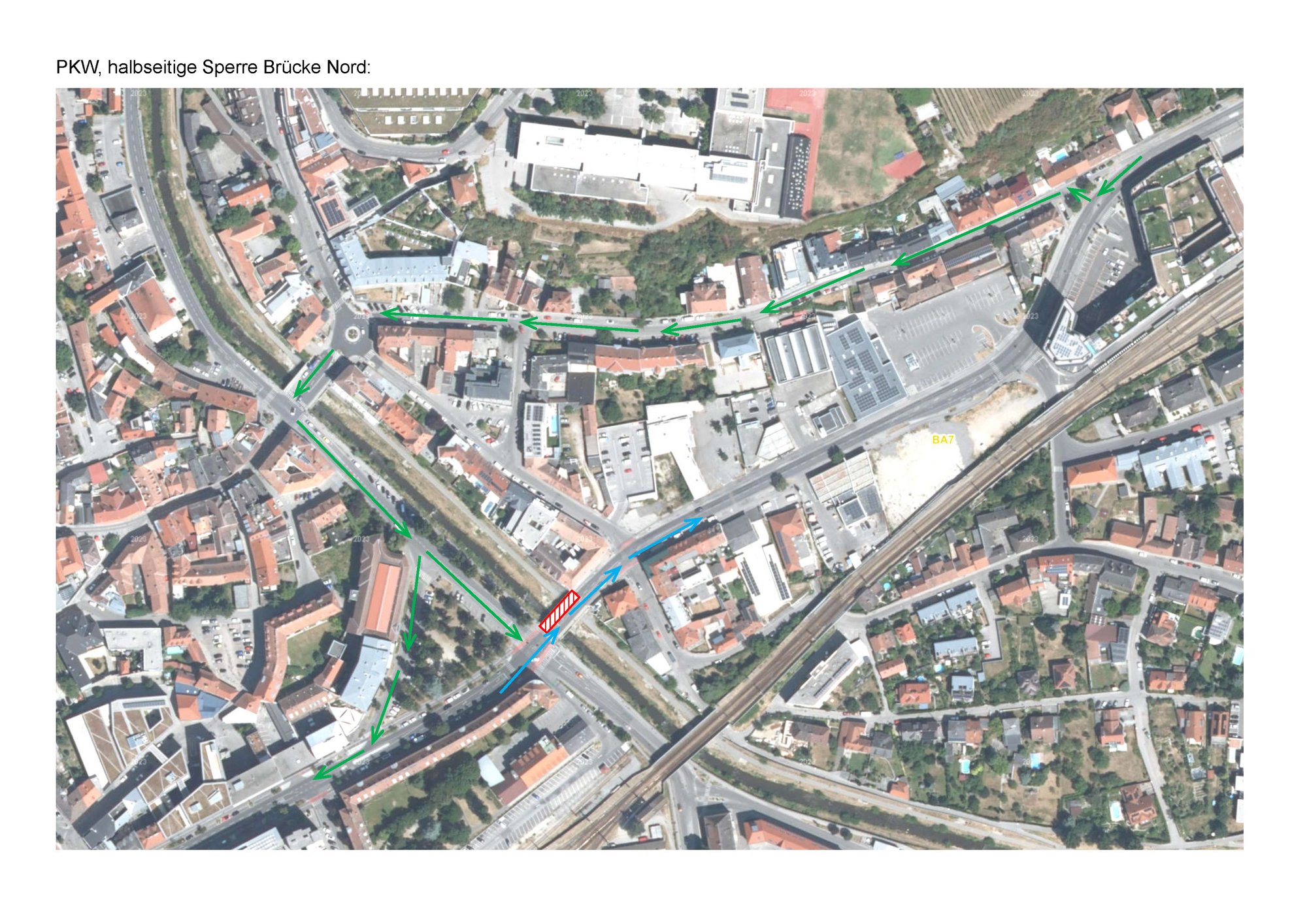 Umleitungsplan während der Baustelle