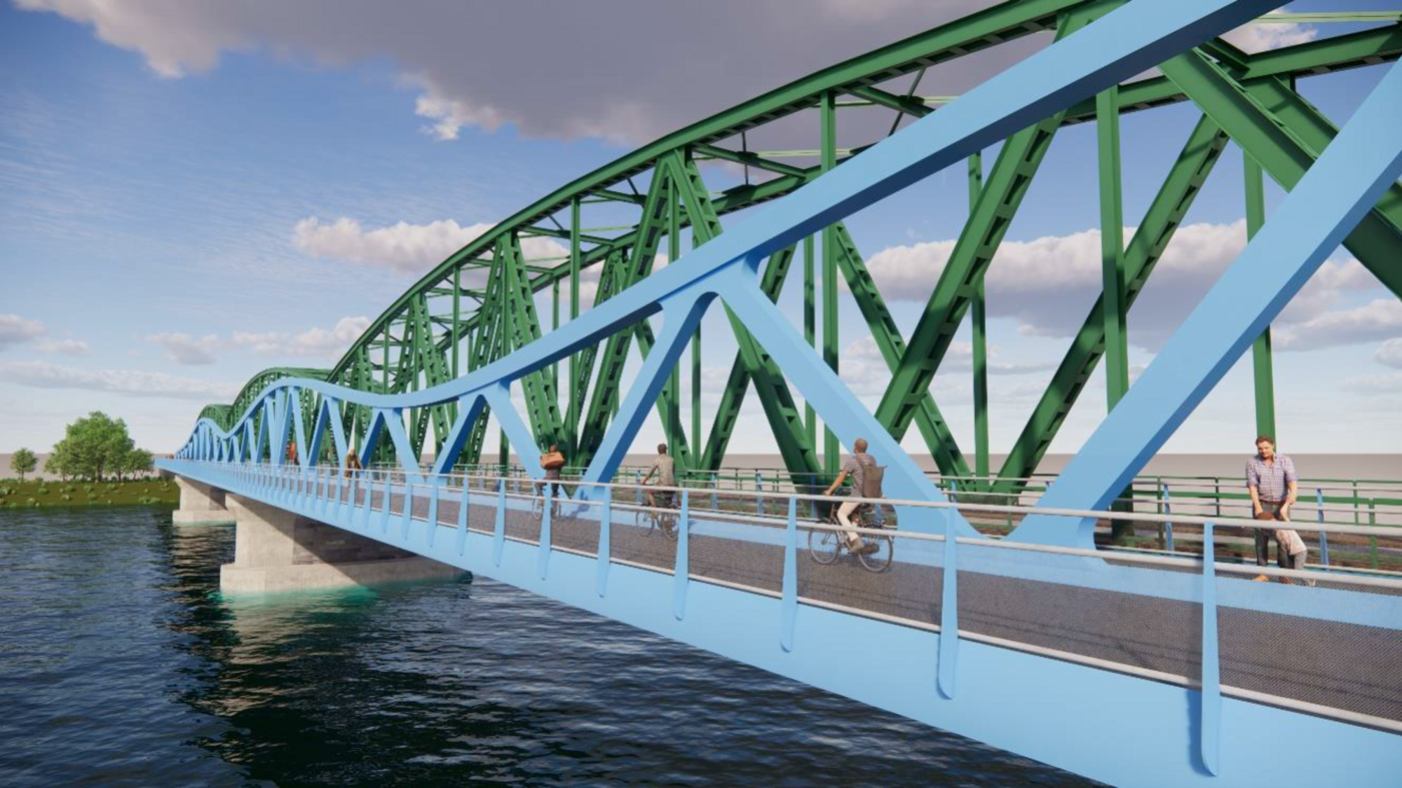 Fu?- und Radweg Eisenbahnbrücke Rendering