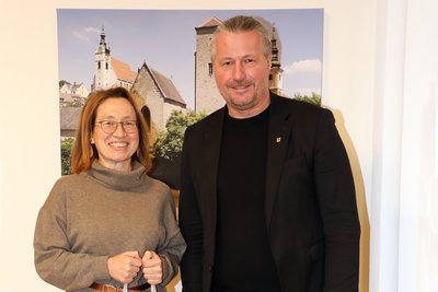 Rektorin Weber erstattet Antrittsbesuch beim Bürgermeister Molnar