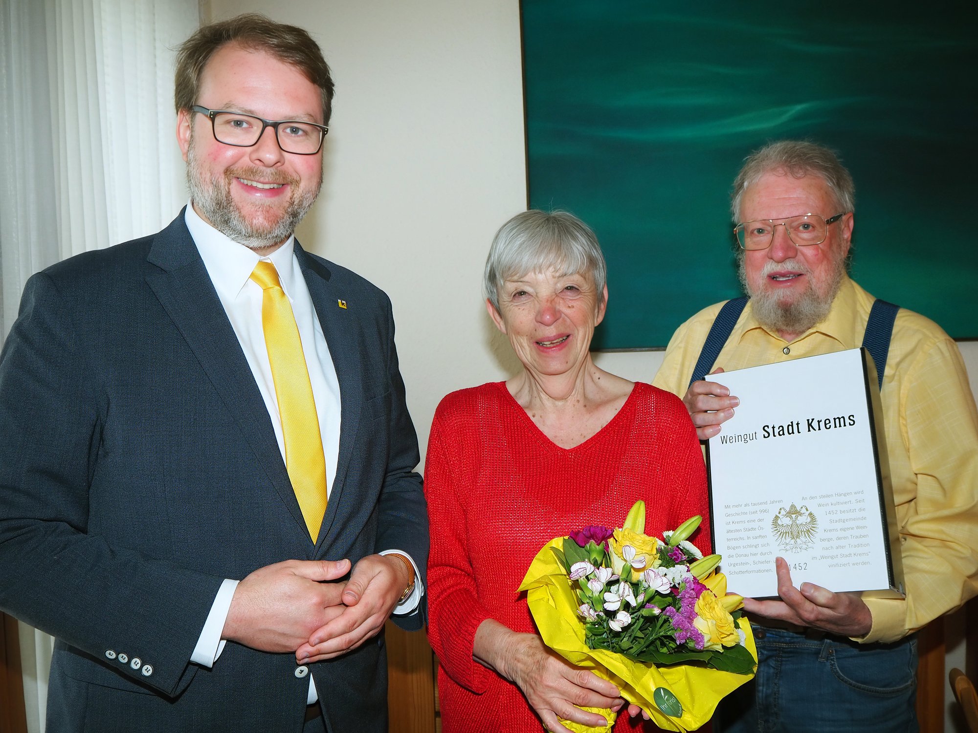 Vizebürgermeister Florian Kamleitner gratulierte Regina und Hugo Kraft zur Goldenen Hochzeit.