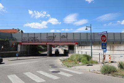 Bauarbeiten bei Kreuzung B 35 / Austraße 
