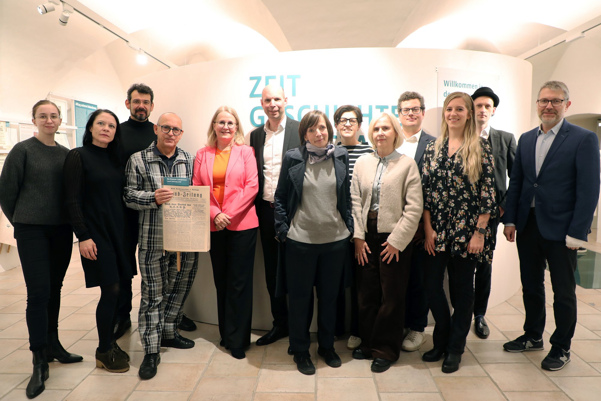 Ausstellungseröffnung "Zeitgeschichte-Werkstatt" im museumkrems mit Hauptmitwirkenden