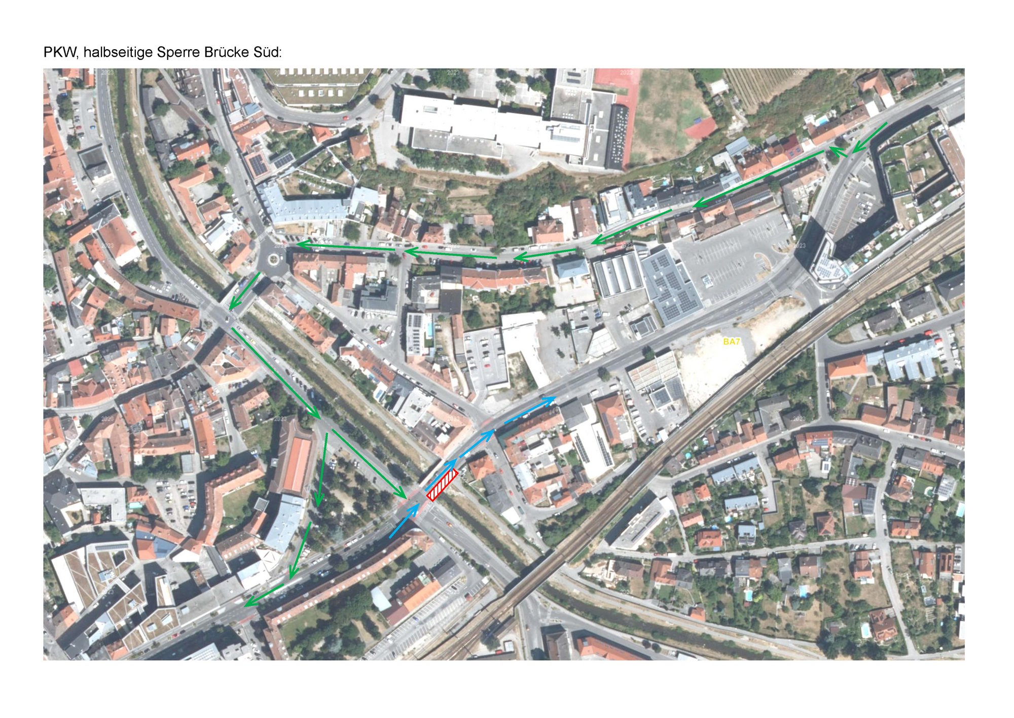 Umleitungsplan während der Baustelle