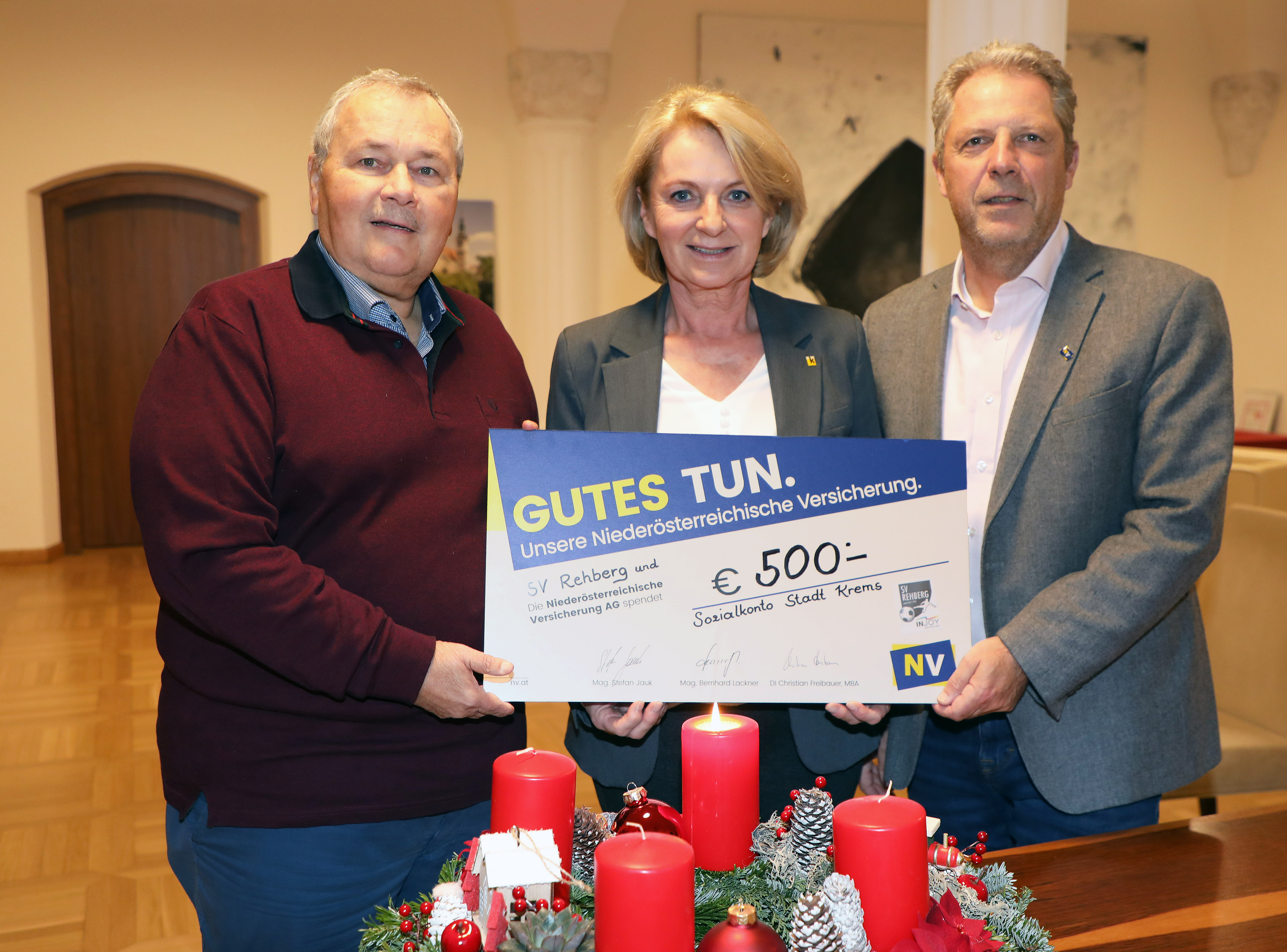 Sozialkonto erhält 500 Euro von SV Rehberg und NÖ Versicherung